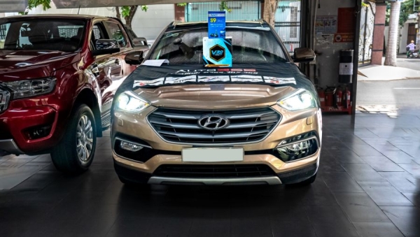 HYUNDAI SANTAFE LÊN COMBO ĐỘ ĐÈN NAOEVO S9 PRO VÀ X-LIGHT V30 ULTRA