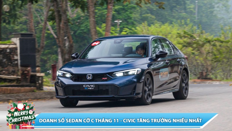 DOANH SỐ SEDAN CỠ C THÁNG 11 - CIVIC TĂNG TRƯỞNG NHIỀU NHẤT
