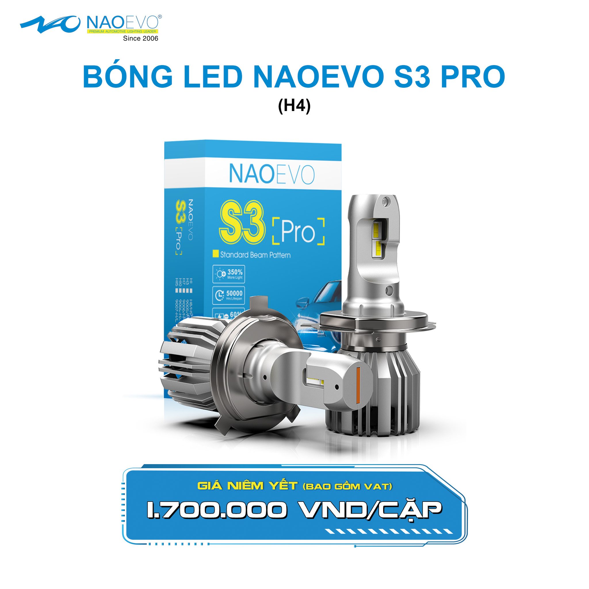 BÓNG LED S3 PRO CHÂN H4